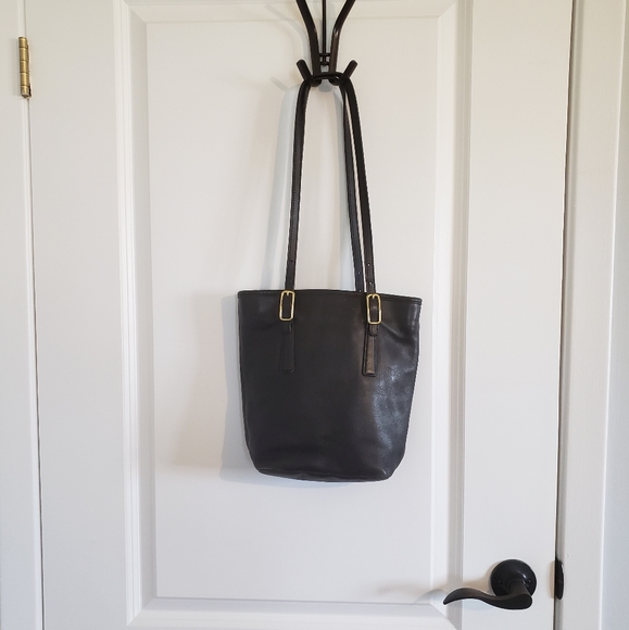 COACH Vintage Black Glove Tanned Leather Tote Bag